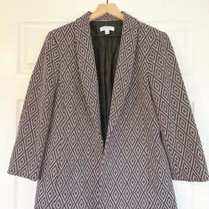 Nine West Geometric Open Front Blazer Size Large